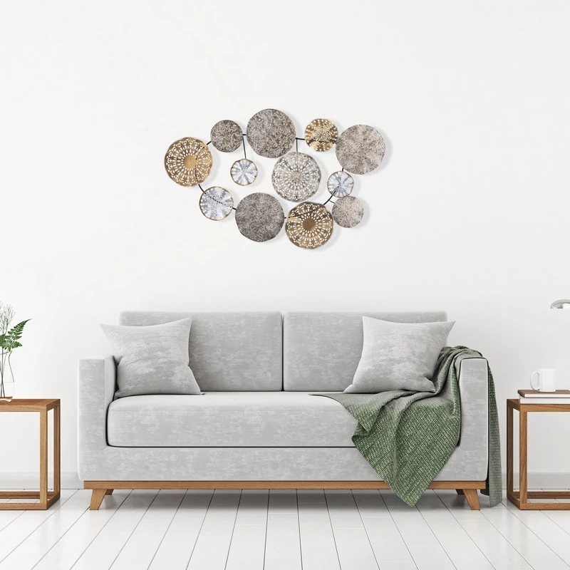 Hand-Painted Decorative Metal Wall Accessory, 84 x 10 x 63 cm, 100% Metal, 0.8 mm Thick, Unique Colour Variations for Stylish Home Decor - Image 1