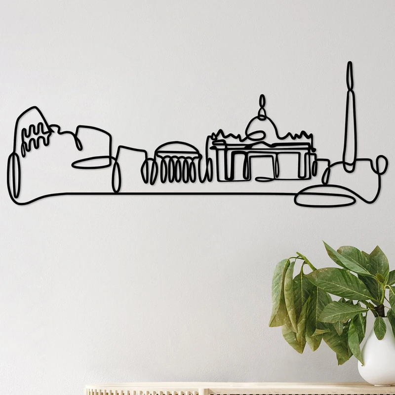 Stylish Black Decorative Metal Wall Accessory, 120 x 45 x 1.5 cm, 100% Metal, 2 mm Thickness, Lightweight & Modern Design for Home Decor - Image 1