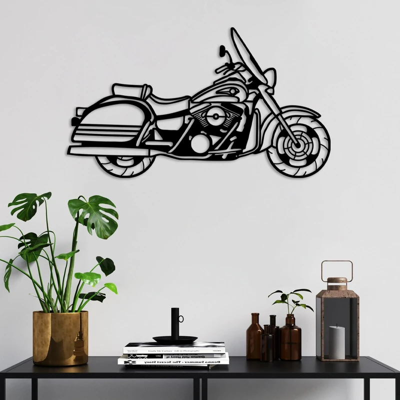 Stylish Black Decorative Metal Wall Accessory, 90 x 51 cm, 100% Metal, 1.5 mm Thickness, Lightweight & Modern Design for Home Decor