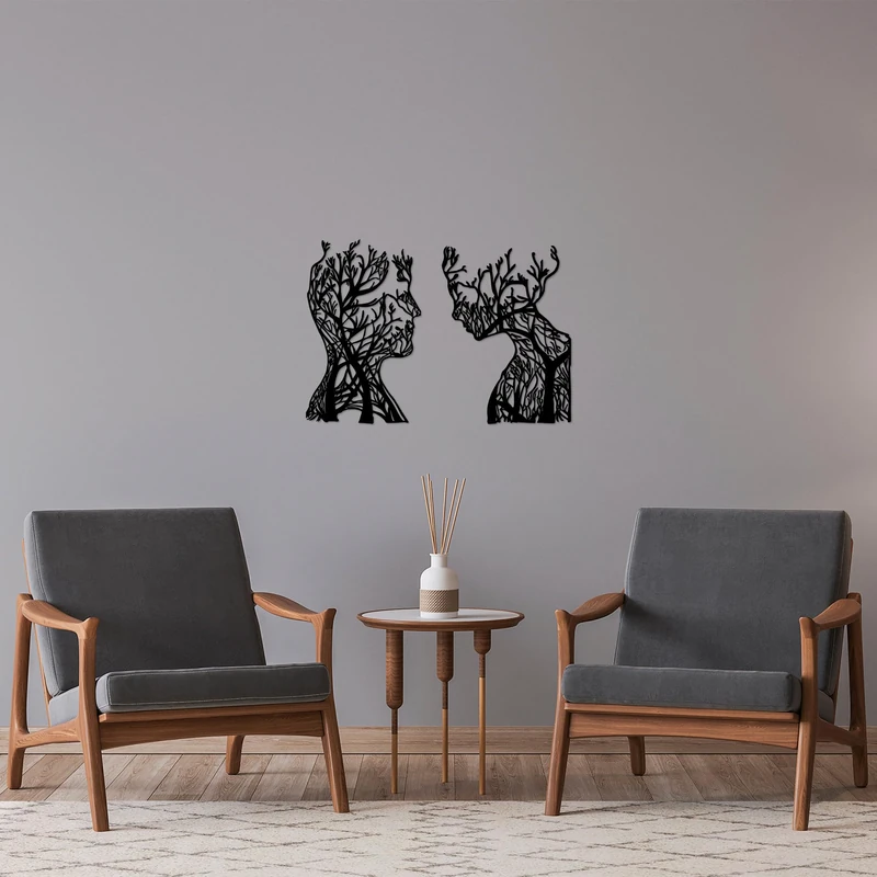 Stylish Black Decorative Metal Wall Accessory, 27 x 43 cm & 28 x 38 cm, 100% Metal, 1.5 mm Thick, Perfect for Modern Home Decor & Accent Walls - Image 1