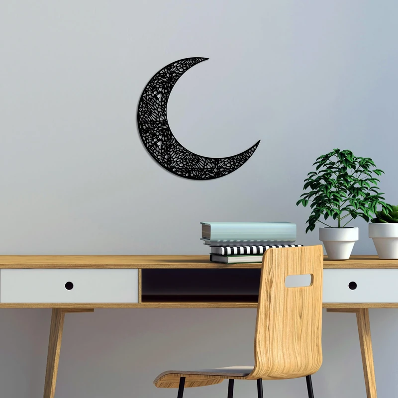Stylish Black Decorative Metal Wall Accessory, 49 x 49 cm, 100% Metal, 1.5 mm Thick, Easy Wall Mounting, Perfect for Modern Home Decor