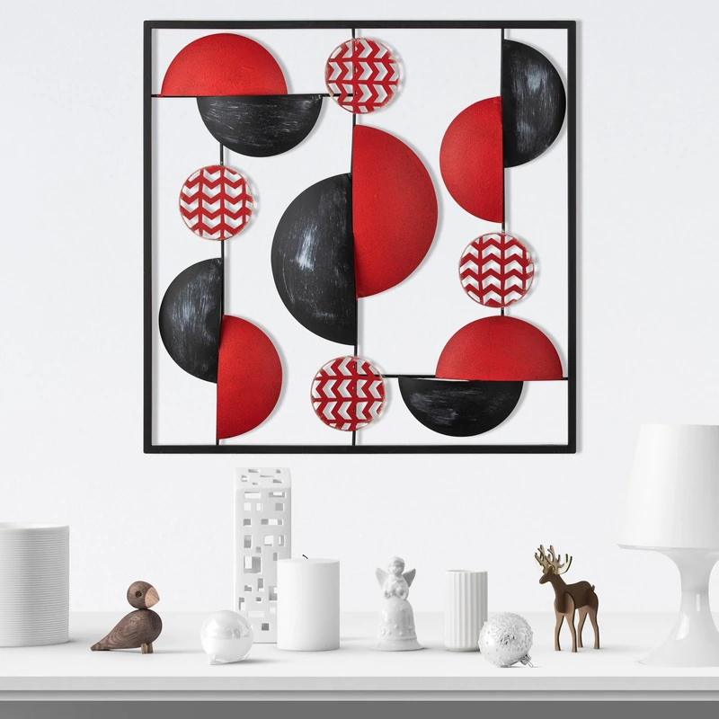 Hand-Painted Decorative Metal Accessory, 55 x 5 x 55 cm, 100% Metal, 0.8 mm Thickness, Unique Colour Variations for Stylish Home Décor - Image 1