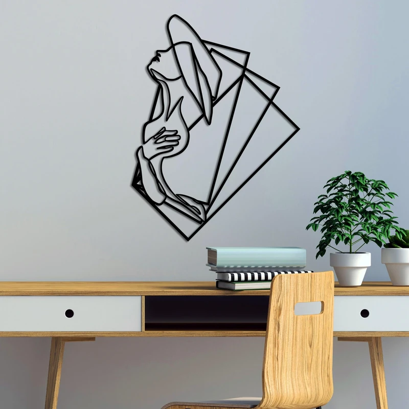 Stylish Black Decorative Metal Wall Accessory, 70 x 52 cm, 100% Metal (1.5 mm Thick), Easy Wall Mounting, Perfect for Modern Home Decor