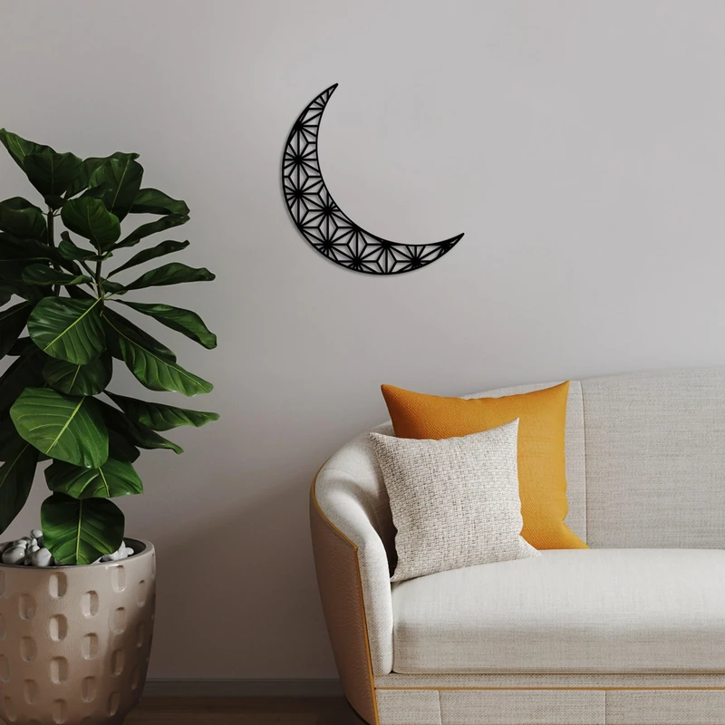 Stylish Black Decorative Metal Wall Accessory, 49 x 46 cm, 100% Metal, 1.5 mm Thick, Easy Wall Mounting, Perfect for Modern Home Decor