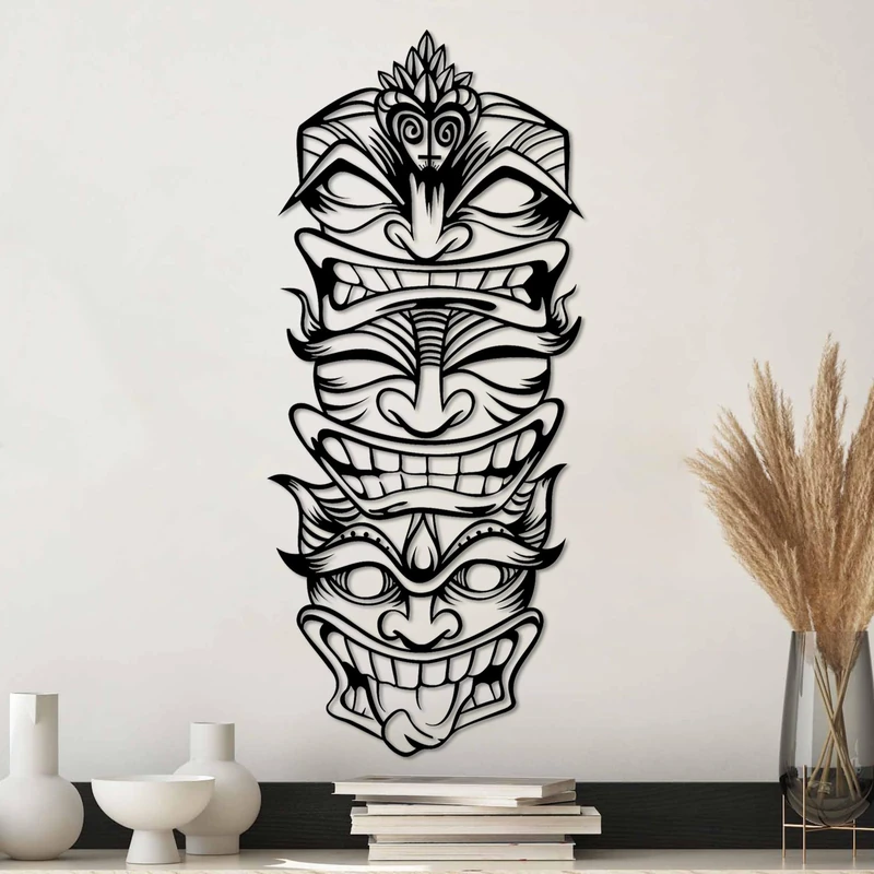 Stylish Black Decorative Metal Wall Accessory, 35 x 81 cm, 100% Metal, 1.5 mm Thickness, Perfect for Modern Home Decor & Art Display