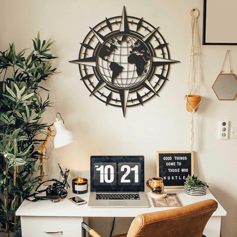 Stylish Black Decorative Metal Wall Accessory, 49 x 49 cm, 100% Steel (1.5 mm), Durable & Elegant Design for Modern Home Decor, Lightweight 1.8 kg - Image 1