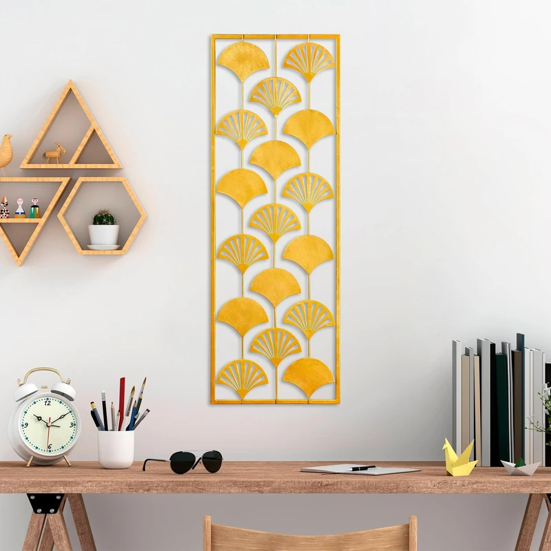Handmade Decorative Metal Wall Accessory, 32 x 90 cm, 100% Metal (1.5 mm), Unique Hand-Painted Design, Perfect for Home Decor and Personal Touch