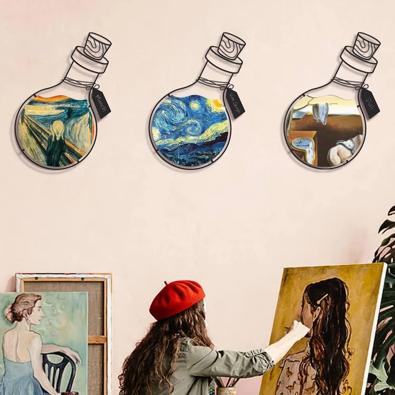 Stylish Decorative Metal Wall Accessory (3 Pieces), 100% Steel, 38 x 53 cm, Durable 1.2 mm Thickness, Perfect for Modern Home Decor & Art Display