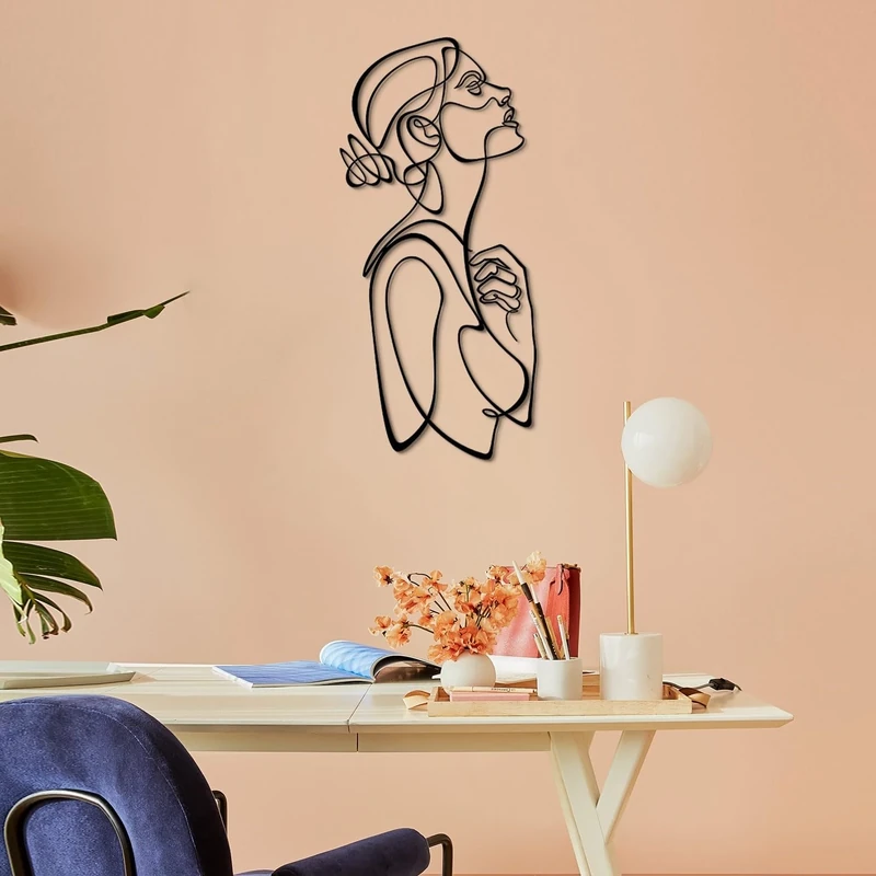 Hanah Home Stylish Black Decorative Metal Wall Accessory, 40 x 88 cm, 100% Steel, 1.5 mm Thickness, Lightweight and Durable, Perfect for Modern Decor