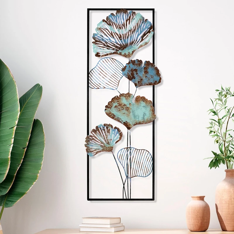 Handmade Decorative Metal Wall Accessory, 32 x 90 x 4 cm, 100% Metal, Unique Hand-Painted Design, Perfect for Home Decor, Adds Elegance & Style - Image 1