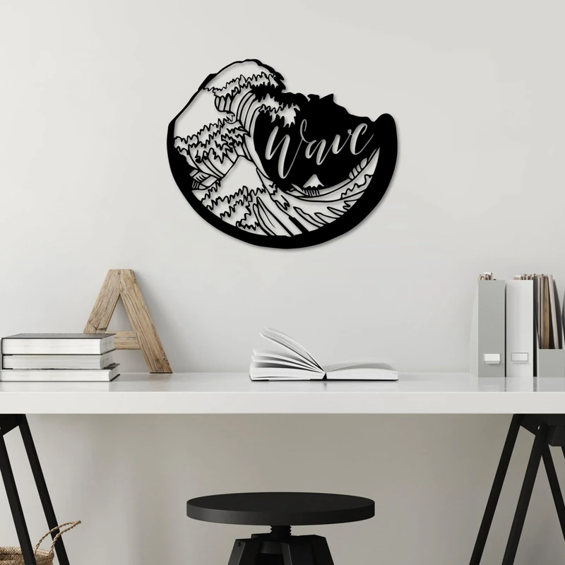 Hanah Home Stylish Black Decorative Metal Wall Accessory, 50 x 41 cm, 100% Metal, 1.5 mm Thickness, Lightweight and Durable, Perfect for Modern Decor