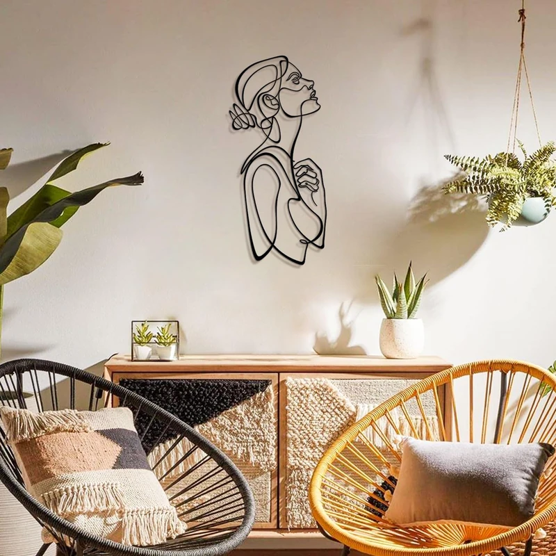 Stylish Black Decorative Metal Wall Accessory, 28 x 61 cm, 100% Steel, 1.2 mm Thickness, Lightweight (0.3 kg) Perfect for Modern Home Decor