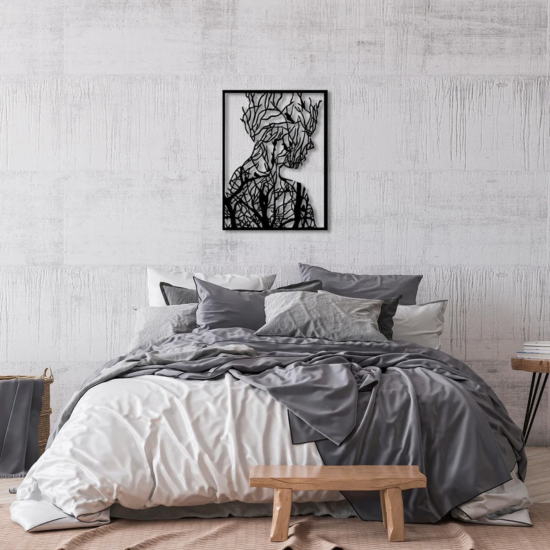 Stylish Black Decorative Metal Wall Accessory, 52 x 70 cm, 100% Metal (1.5 mm Thick), Perfect for Modern Home Decor & Unique Wall Art