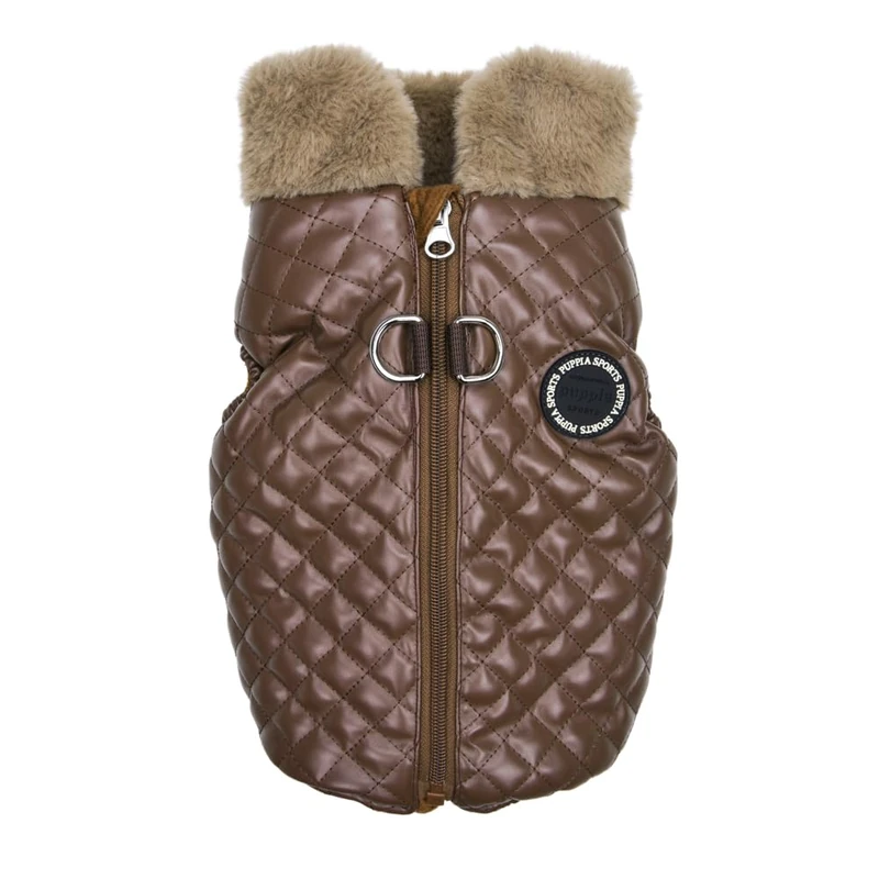 DIA QUILTED VEST JUMPER Dog coat Brown M - Image 1