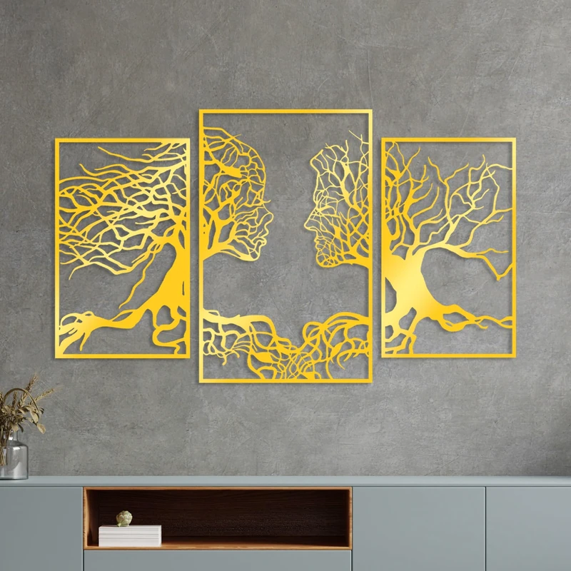 Elegant Gold Decorative Metal Wall Accessory, 116 x 71 cm, 1.5 mm Thick, Stylish Home Décor for Living Room & Office, Durable Metal Design - Image 1