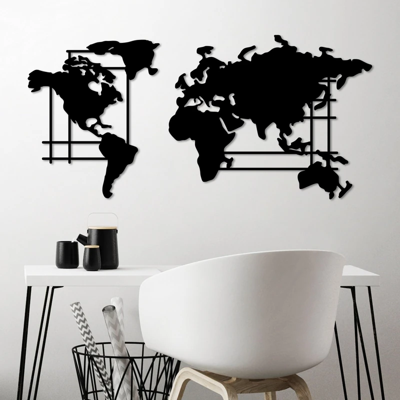 Hanah Home Stylish Black Decorative Metal Wall Accessory, 120 x 56 cm, 100% Metal (1.5 mm Thick), Lightweight (2.23 kg), Easy Wall Mounting for Modern Decor