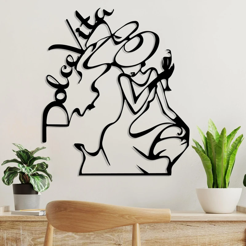 Stylish Black Decorative Metal Wall Accessory, 50 x 56 cm, 100% Metal, 1.5 mm Thickness, Lightweight & Modern Design for Home Decor - Image 1