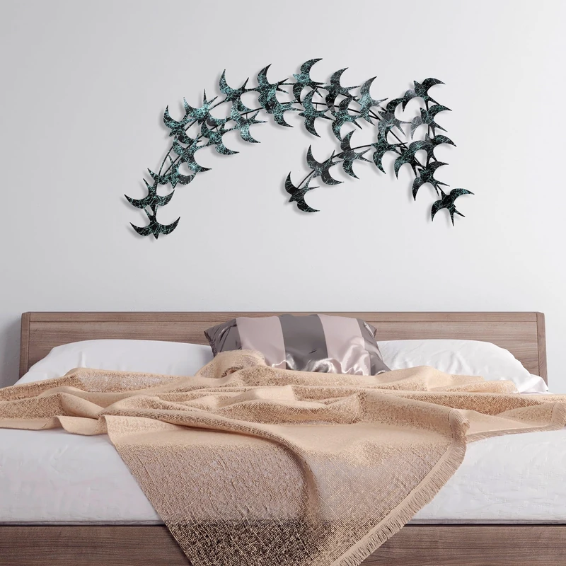 Handmade Decorative Metal Wall Accessory, 75 x 136 cm, 100% Metal (1.5 mm), Unique Blue & Black Design, Perfect for Home Decor, Wall Mountable - Image 1