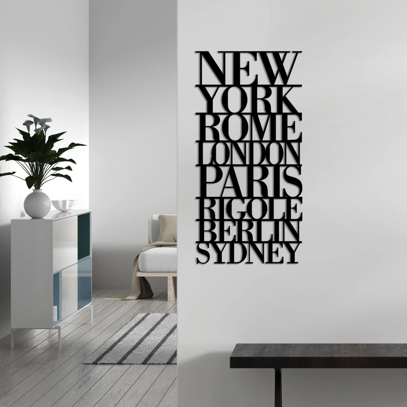Stylish Black Decorative Metal Wall Accessory, 70 x 35 cm, 100% Metal (1.5 mm Thick), Easy Wall Mounting, Perfect for Modern Home Decor