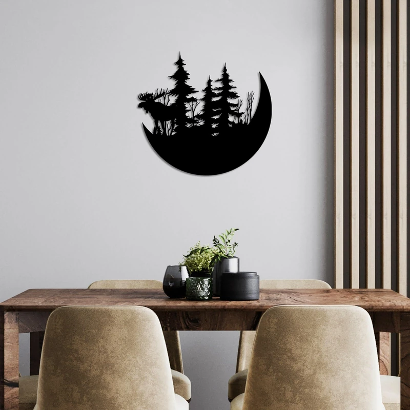 Stylish Black Decorative Metal Wall Accessory, 70 x 65 cm, 100% Metal (1.5 mm), Easy Wall Mounting, Perfect for Modern Home Decor