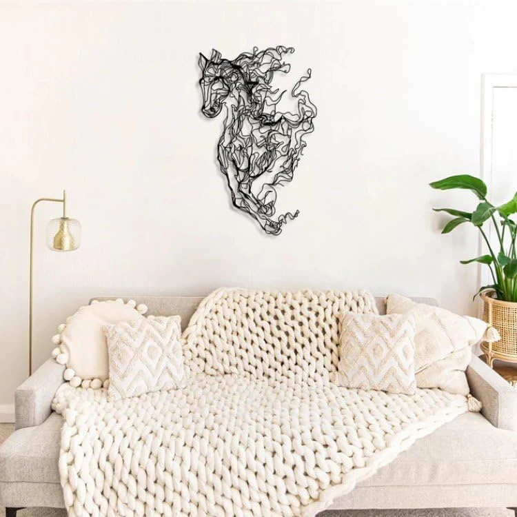 Stylish Black Decorative Metal Wall Accessory, 62 x 99 cm, 100% Steel, 1.2 mm Thickness, Lightweight 1.6 kg, Perfect for Modern Home Decor