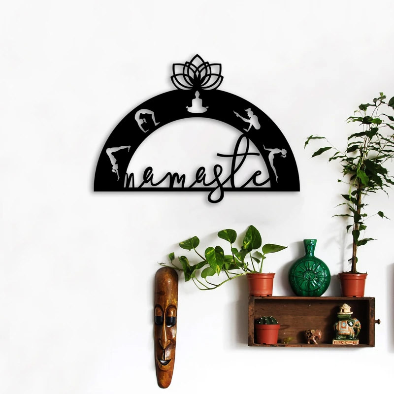 Stylish Black Decorative Metal Wall Accessory, 50 x 36 cm, 100% Metal (1.5 mm Thick), Easy Wall Mounting, Perfect for Modern Home Decor
