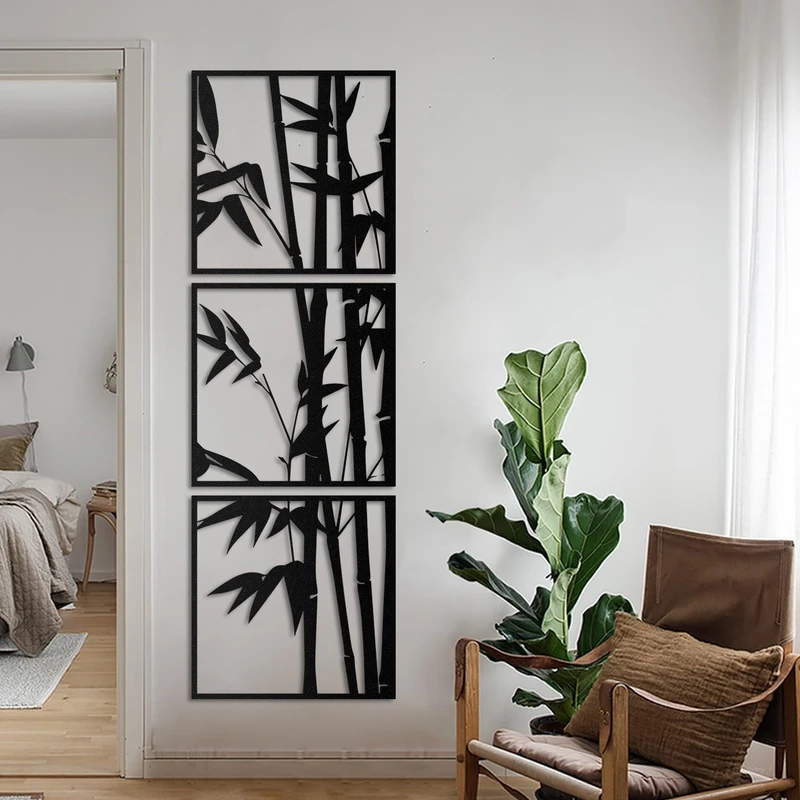 Stylish Black Decorative Metal Wall Accessory, 70 x 70 cm, 100% Steel (1.2 mm Thick), 5.7 kg, Perfect for Modern Home Decor & Art Display