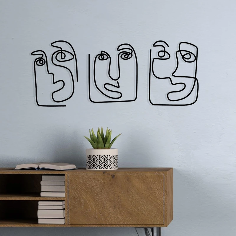 Stylish Black Decorative Metal Wall Accessory, 108 x 48 cm, 100% Metal, 1.2 mm Thickness, Perfect for Modern Home Decor & Office Spaces