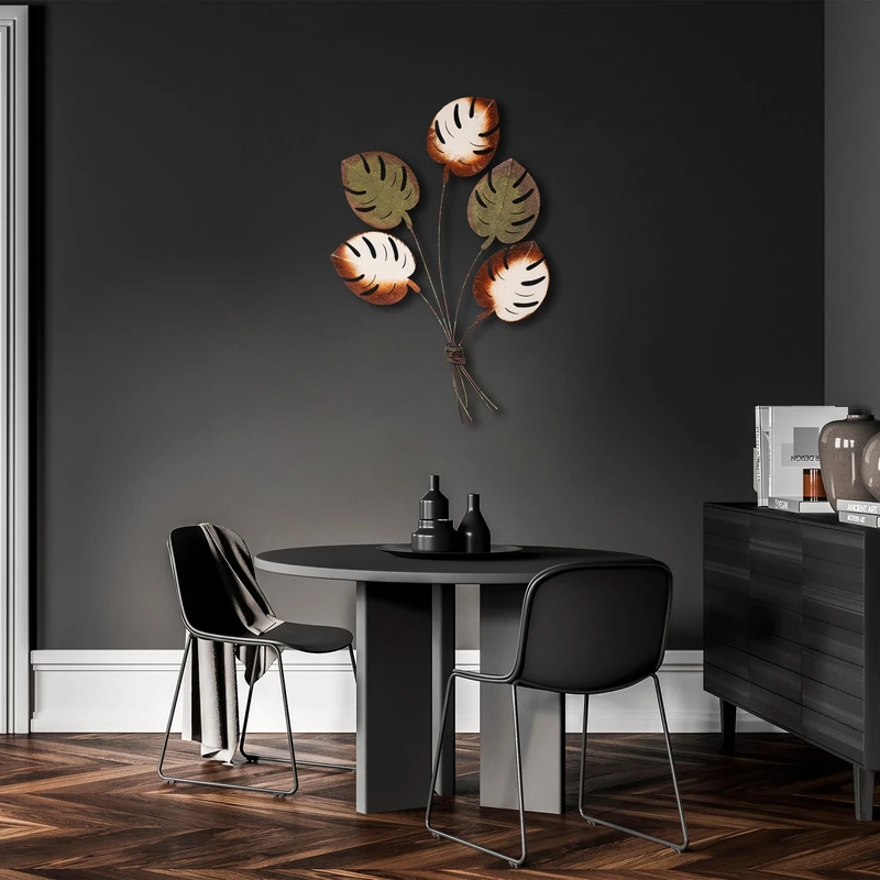 Hand-painted decorative metal wall accessory, 67 x 100 cm, 100% metal (1.5 mm), unique colour variations, perfect for home decor and art display