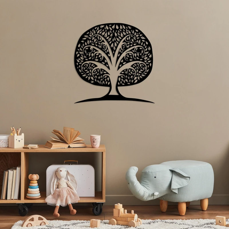 Stylish Black Decorative Metal Wall Accessory, 71 x 70 cm, 100% Metal (1.5 mm Thick), Easy Wall Mounting, Perfect for Modern Home Decor - Image 1