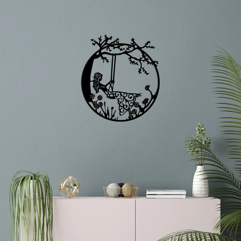 Stylish Black Decorative Metal Wall Accessory, 50 x 56 cm, 100% Metal, 1.5 mm Thickness, Perfect for Modern Home Decor & Unique Wall Art