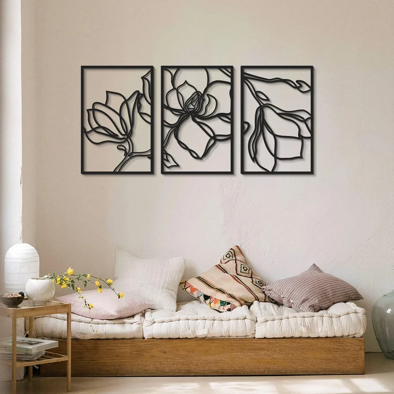 Stylish Black Decorative Metal Wall Accessory, 30 x 45 cm, 100% Steel, 1.2 mm Thickness, Lightweight (0.5 kg), Perfect for Modern Home Decor