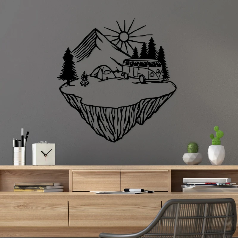 Stylish Black Decorative Metal Wall Accessory, 67 x 70 cm, 100% Metal, 1.5 mm Thick, Lightweight & Easy to Hang, Perfect for Modern Decor