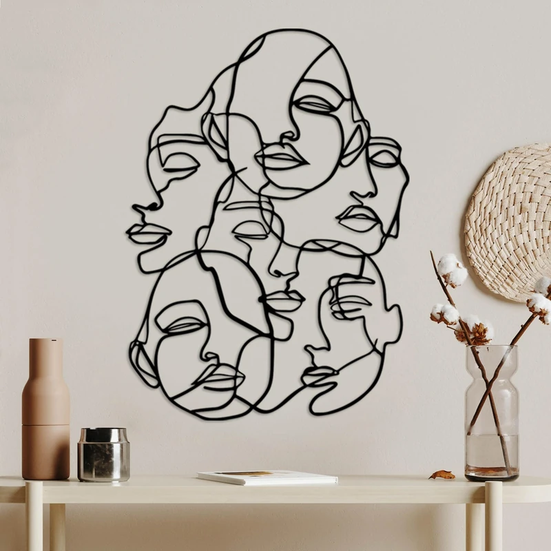 Stylish Black Decorative Metal Wall Accessory, 42 x 60 cm, 100% Metal, 1.5 mm Thick, Easy Wall Mounting, Perfect for Modern Home Decor - Image 1