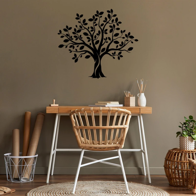 Stylish Black Decorative Metal Wall Accessory, 85 x 74 cm, 100% Metal (1.5 mm Thick), Easy Wall Mounting, Perfect for Modern Home Decor