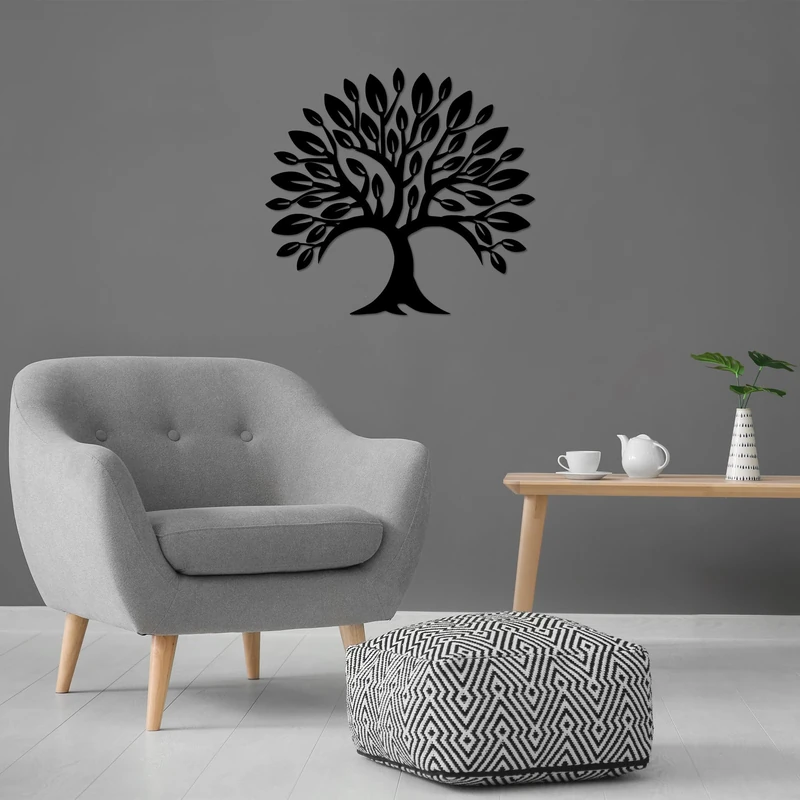 Stylish Black Decorative Metal Wall Accessory, 70 x 57 cm, 100% Metal (1.5 mm Thick), Easy Wall Mounting, Perfect for Modern Home Decor