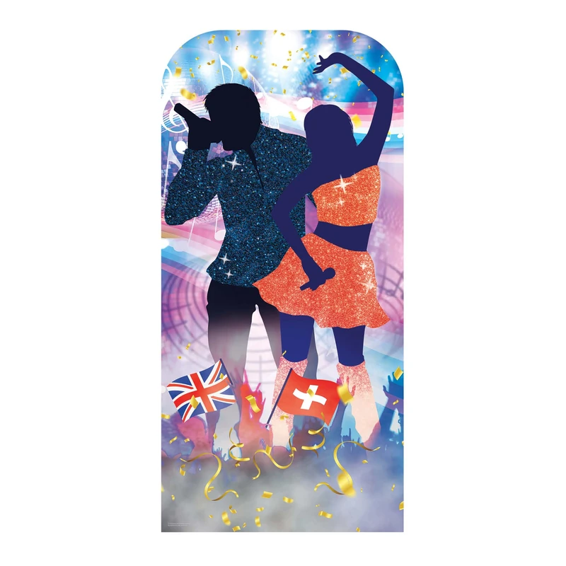 SC4550 Switzerland Song Contest Dancing StandIn Cardboard Cut Out Height 193cm - Ideal for Music Theme, Parties, Birthdays & Song Contest Decorations, Room Decorations & Events