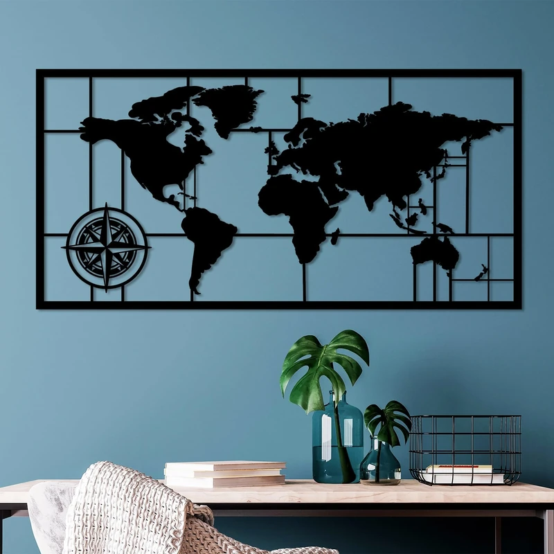 Stylish Black Decorative Metal Wall Accessory, 50 x 101 cm, 100% Metal, 1.5 mm Thick, Lightweight & Easy to Hang, Perfect for Home Decor