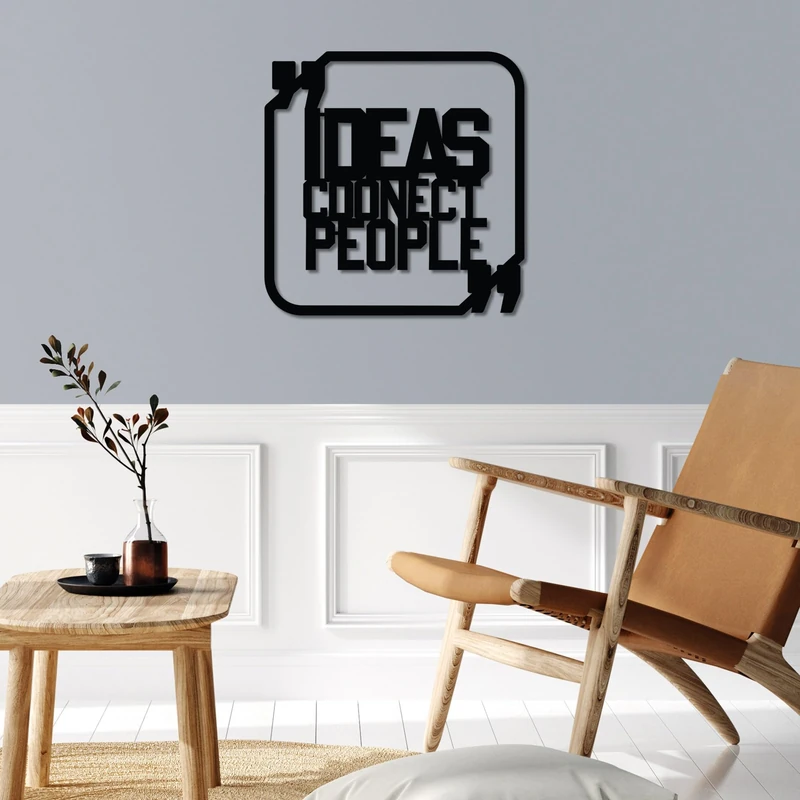 Stylish Black Decorative Metal Wall Accessory, 50 x 50 cm, 100% Metal, 1.5 mm Thickness, Lightweight 1.11 kg, Perfect for Modern Home Decor