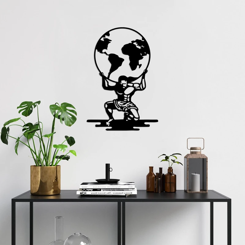 Stylish Black Decorative Metal Wall Accessory, 49 x 70 cm, 100% Metal (1.5 mm Thick), Easy Wall Mounting, Perfect for Modern Home Decor