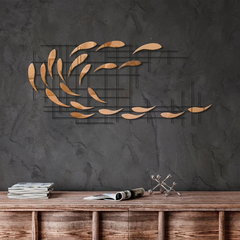 Stylish Decorative Metal Wall Accessory, 100% Metal, 100 x 45 x 4 cm, Durable & Elegant Design for Home Decor, Lightweight at 2,639 kg - Image 1