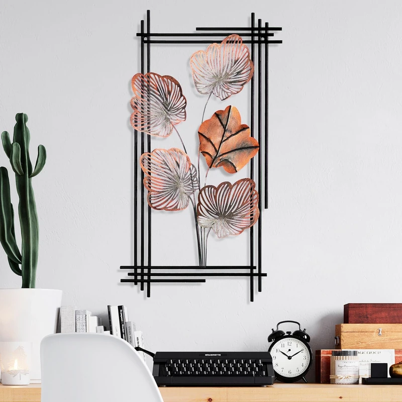 Handmade Decorative Metal Wall Accessory, 48 x 87 x 4 cm | 100% Metal, Unique Hand-Painted Design | Perfect for Home Decor & Art Lovers