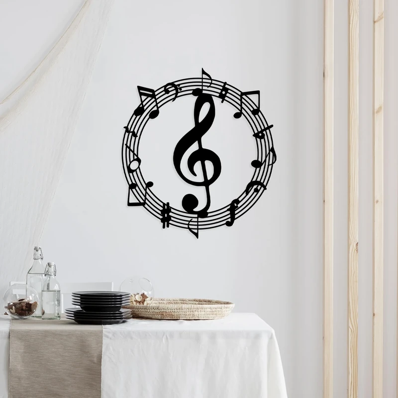 Stylish Black Decorative Metal Wall Accessory, 63 x 70 cm, 100% Metal, 1.5 mm Thick, Lightweight & Easy to Hang, Perfect for Modern Home Decor