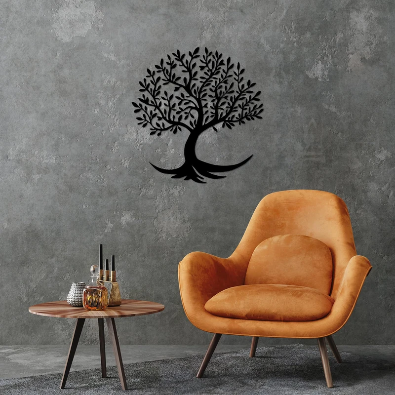 Stylish Black Decorative Metal Wall Accessory, 68 x 70 cm, 100% Metal (1.5 mm Thick), Easy Wall Mounting, Perfect for Modern Home Decor