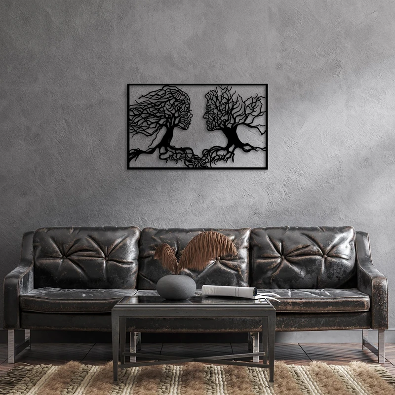 Stylish Black Decorative Metal Wall Accessory, 58 x 95 cm, 100% Metal, 1.5 mm Thickness, Perfect for Modern Home Decor & Unique Wall Art