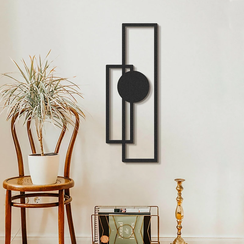Stylish Black Decorative Metal Wall Accessory, 32 x 85 cm, 100% Steel, 1.5 mm Thickness, Perfect for Modern Home Decor & Office Spaces - Image 1
