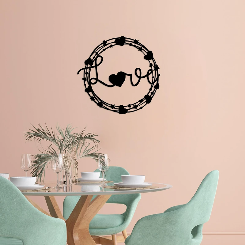 Stylish Black Decorative Metal Wall Accessory, 66 x 70 cm, 100% Metal, 1.5 mm Thickness, Perfect for Modern Home Decor & Unique Wall Art