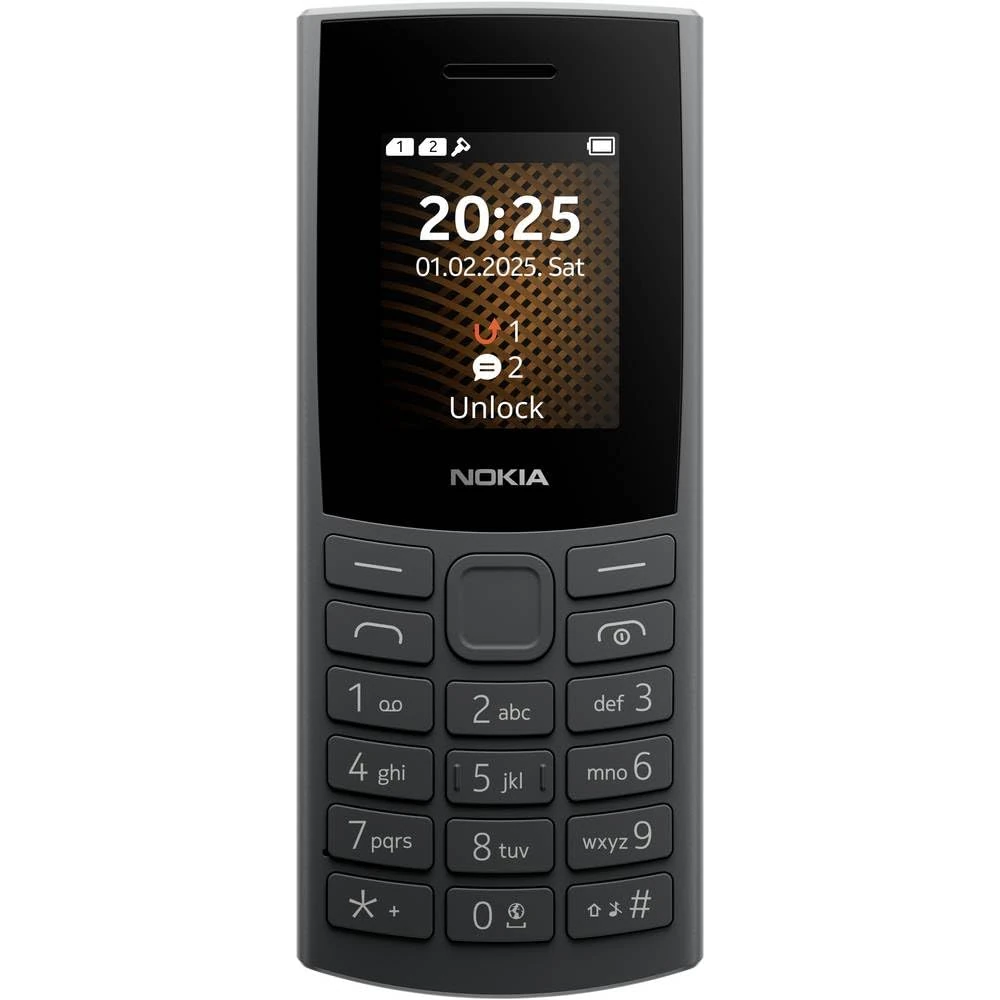 Nokia 105 4G 2nd Edition (2024) (1.8 inch display, removable 1450mAh battery, 48MB RAM / 128MB ROM, Expandable Memory, Bluetooth 5.0, USB Type-C, 3.5mm jack socket, Dual SIM, IP54, FM radio) Charcoal