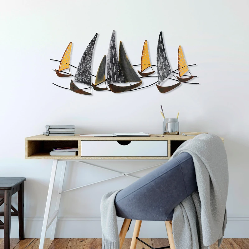 Handmade Decorative Metal Wall Accessory, 51 x 120 cm, 100% Metal (1.5 mm), Unique Hand-Painted Design, Perfect for Home Decor & Art Lovers - Image 1