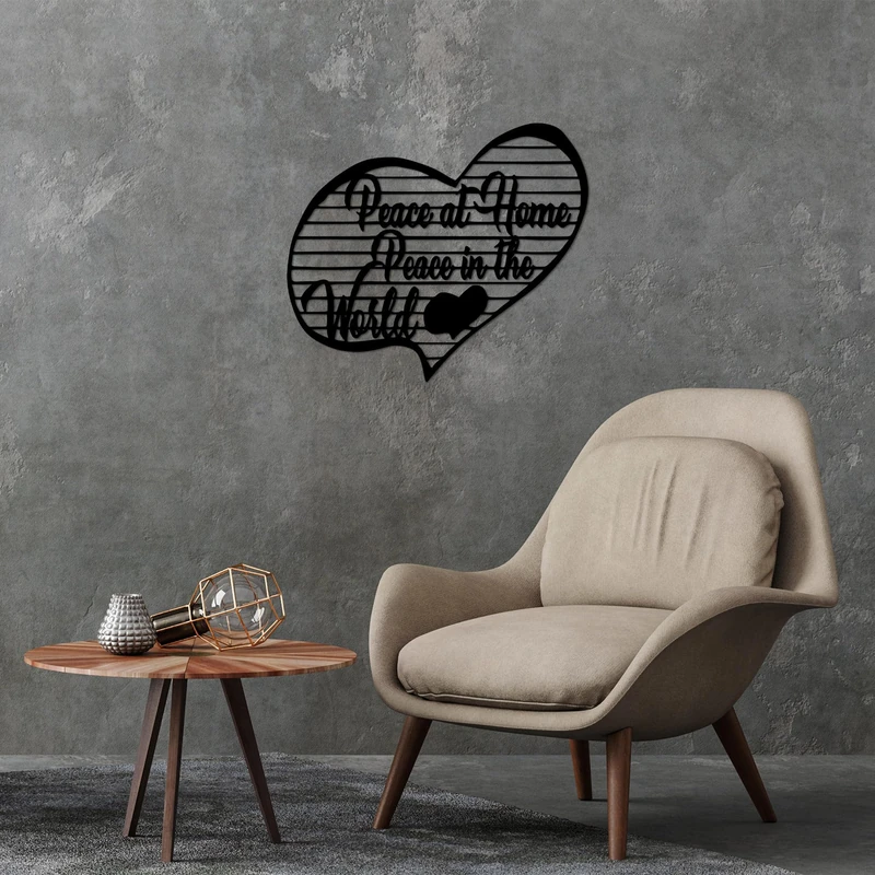 Stylish Black Decorative Metal Wall Accessory, 58 x 68 cm, 100% Metal, 1.5 cm Thickness, Perfect for Modern Home Decor & Unique Wall Art